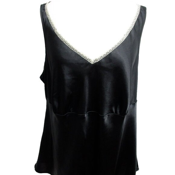 Lane Bryant Tank Top Women's Size 16 Black Sleeveless V-Neck Polyester Pullover - Picture 2 of 10